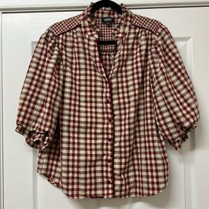 GIGIO "Carla" Top - Red Checkered NWOT